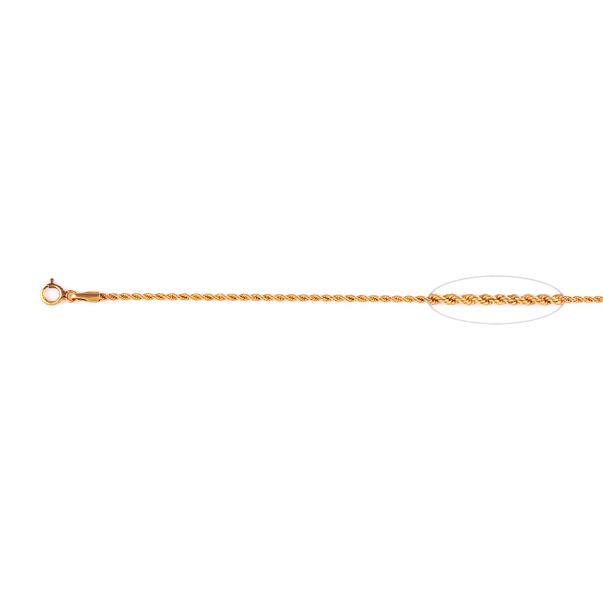 9K Yellow Gold 1.24MM Rope Chain with Spring Clasp 16 Inch 8477968 0