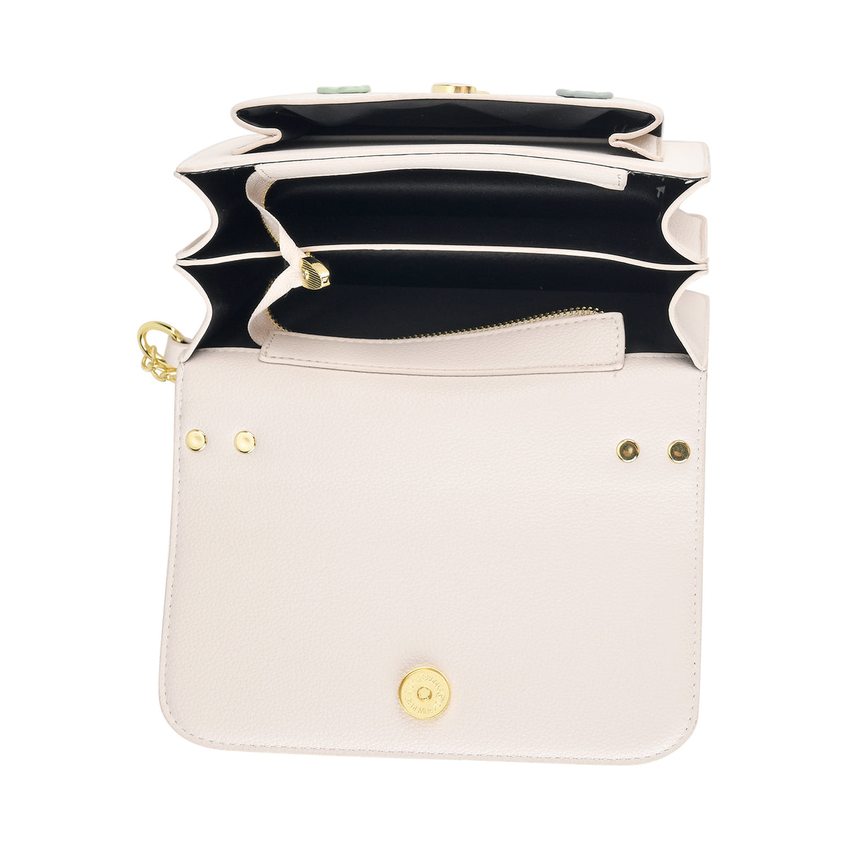 Designer Inspired-La Marey Floral Applique Sling Crossbody Bag with Chain Strap - White V32514481 5