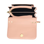 Designer Inspired-La Marey Floral Applique Sling Crossbody Bag with Chain Strap - Pink_8477981_5