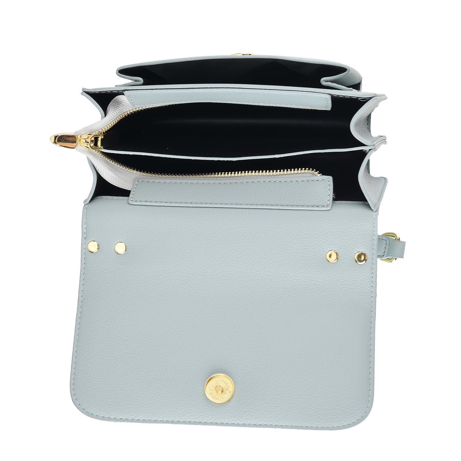 Designer Inspired-La Marey Floral Applique Sling Crossbody Bag with Chain Strap - Blue 8477982 6