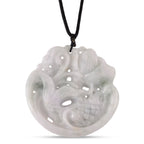 Natural White Jade Adjustable Carved Fish Necklace (Size - 28) 270.00 Ct._8478295_4