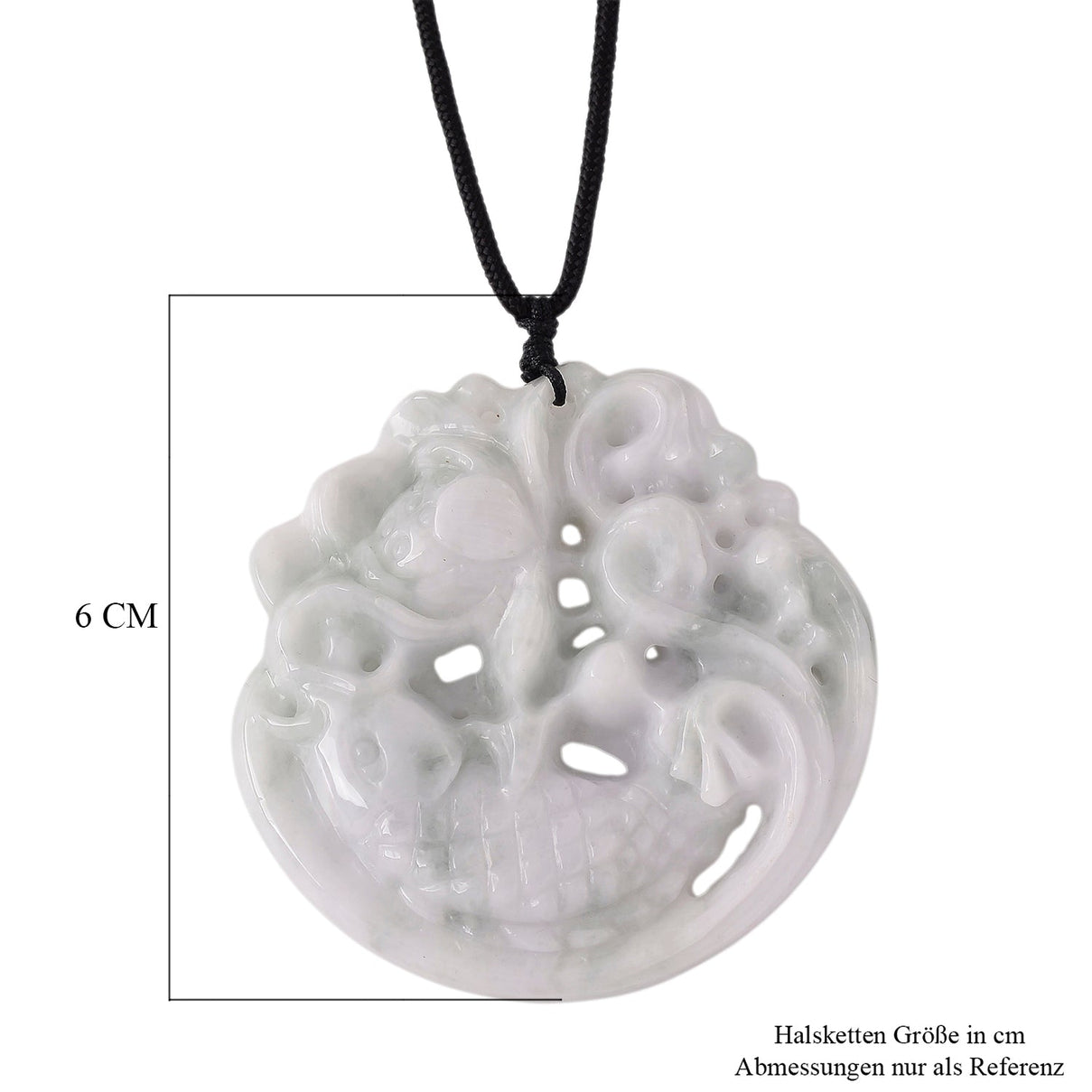 Natural White Jade Adjustable Carved Fish Necklace (Size - 28) 270.00 Ct. V32363123 7