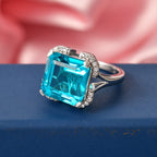 D'Joy Capri Blue Triplet Quartz & White Zircon Ring in Platinum Overlay Sterling Silver 9.00 Ct._8478392_2