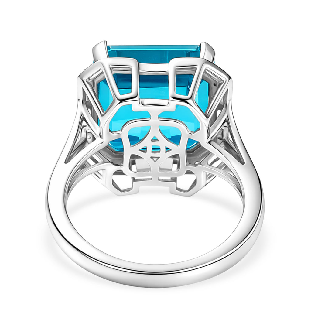 D'Joy Capri Blue Triplet Quartz & White Zircon Ring in Platinum Overlay Sterling Silver 9.00 Ct._8478392_4