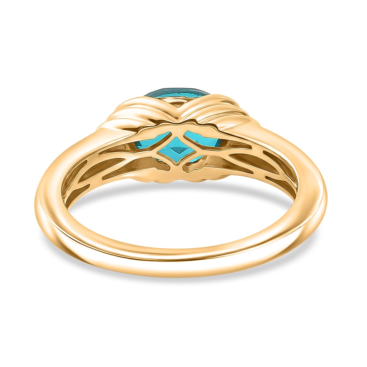 D'Joy Capri Blue Triplet Quartz Solitaire Ring in Yellow Gold Plated  Sterling Silver 1.53 Ct. V32527884 5