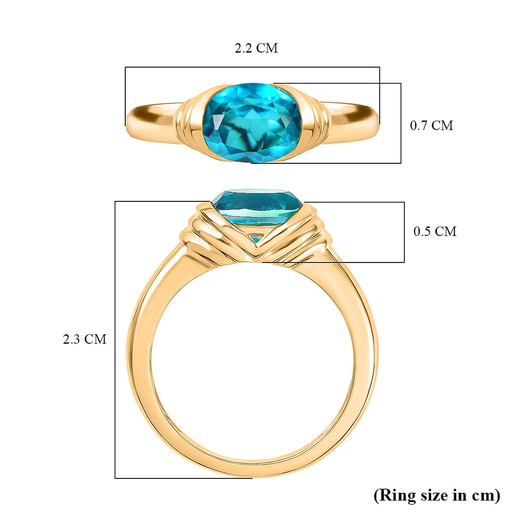 D'Joy Capri Blue Triplet Quartz Solitaire Ring in Yellow Gold Plated  Sterling Silver 1.53 Ct._8478489_5