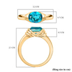 D'Joy Capri Blue Triplet Quartz Solitaire Ring in Yellow Gold Plated  Sterling Silver 1.53 Ct._8478489_5