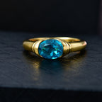 D'Joy Capri Blue Triplet Quartz Solitaire Ring in Yellow Gold Plated  Sterling Silver 1.53 Ct._8478490_2