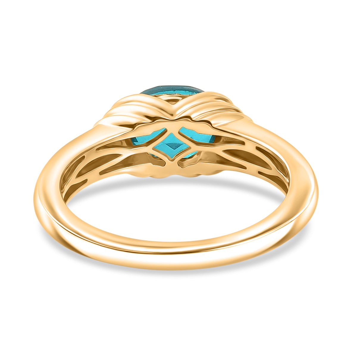 D'Joy Capri Blue Triplet Quartz Solitaire Ring in Yellow Gold Plated  Sterling Silver 1.53 Ct. V32519538 5