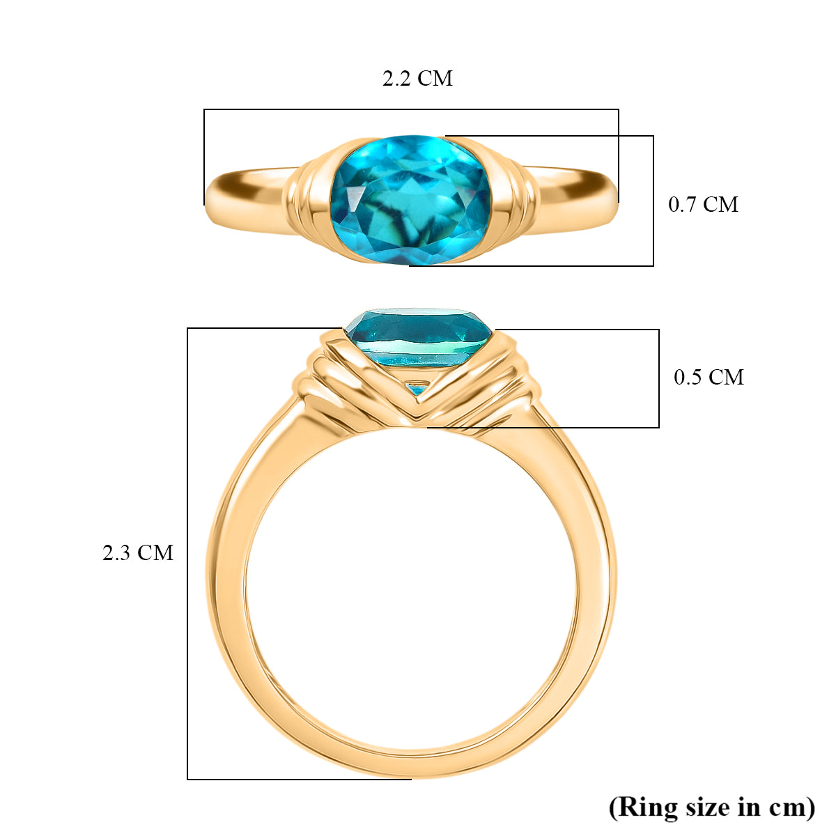 D'Joy Capri Blue Triplet Quartz Solitaire Ring in Yellow Gold Plated  Sterling Silver 1.53 Ct. V32519538 6