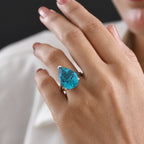 D'Joy Capri Blue Triplet Quartz Solitaire Ring in Rhodium Overlay Sterling Silver 10.68 Ct._8478497_1