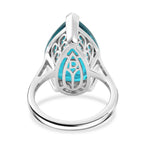 D'Joy Capri Blue Triplet Quartz Solitaire Ring in Rhodium Overlay Sterling Silver 10.68 Ct._8478497_4
