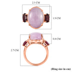 D'Joy Natural Kunzite & Orissa Rose Garnet Trilogy Ring in Rose Gold Plated Sterling Silver 13.50 Ct._8478732_5