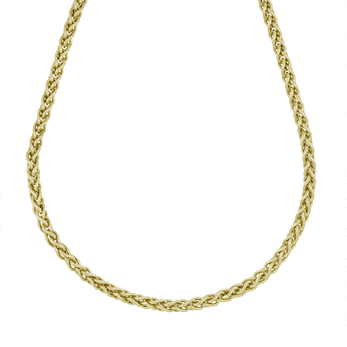 Handmade- Yellow Gold Plated Sterling Silver Spiga Necklace (Size - 20) with Lobster Clasp, Silver Wt. 12.12 Gms V32524231 0