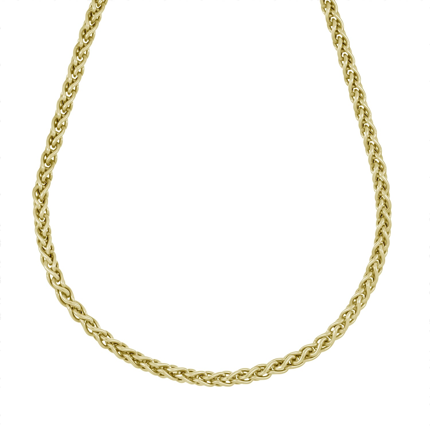 Handmade- Yellow Gold Plated Sterling Silver Spiga Necklace (Size - 20) with Lobster Clasp, Silver Wt. 12.12 Gms V32524231 0