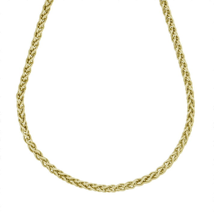 Handmade- Yellow Gold Plated Sterling Silver Spiga Necklace (Size - 20) with Lobster Clasp, Silver Wt. 12.12 Gms 8478762 1
