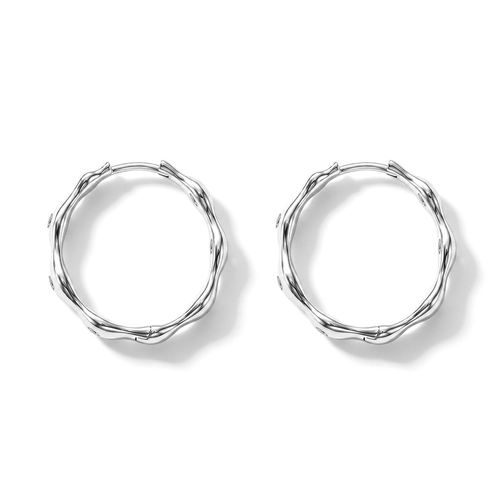 Lucy Q - Lab Grown Diamond Hoop Earring in Rhodium Overlay Sterling Silver 0.40 Ct._8479065_4