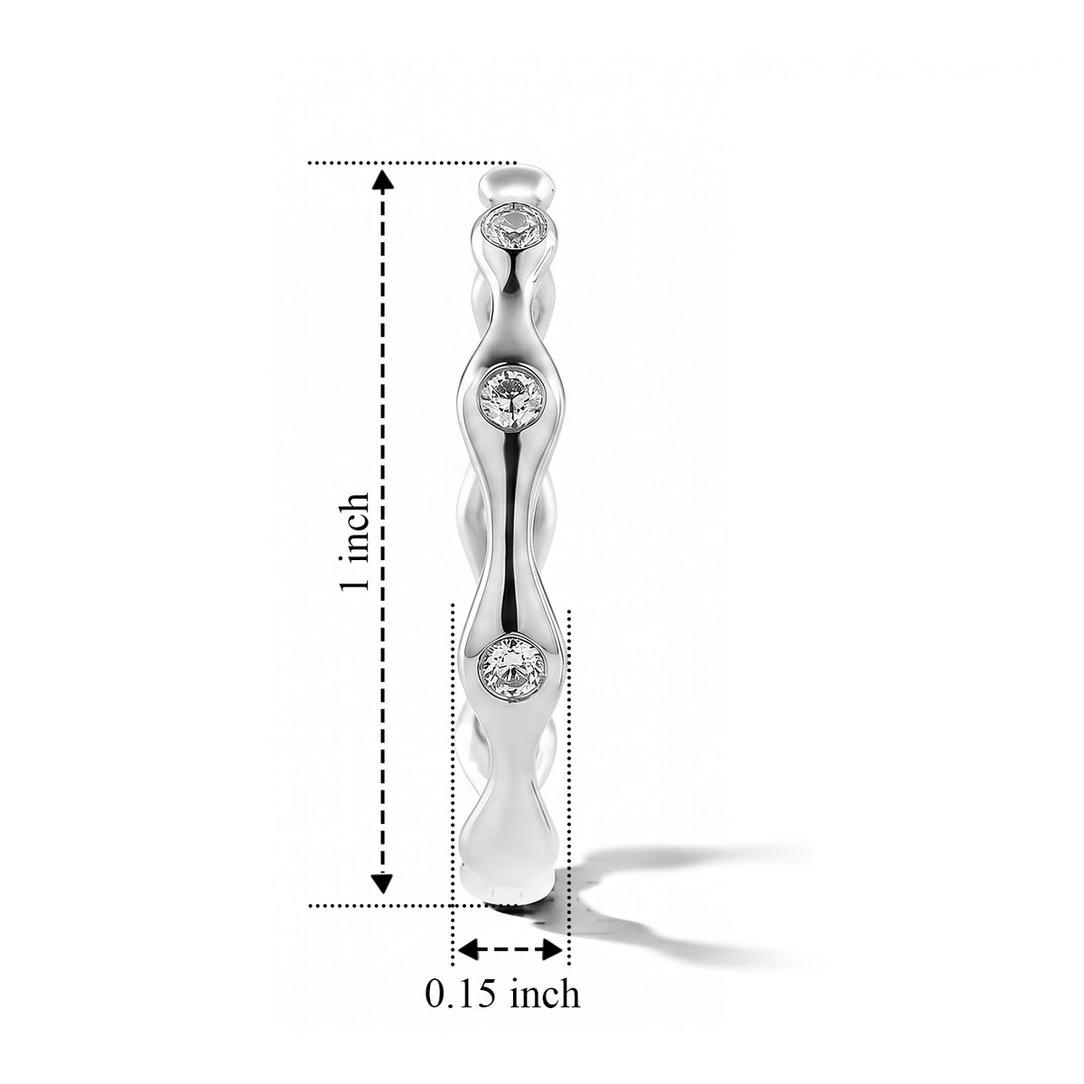 Lucy Q - Lab Grown Diamond (VS/E-F)  Hoop Earring in Rhodium Overlay Sterling Silver 8479065 6