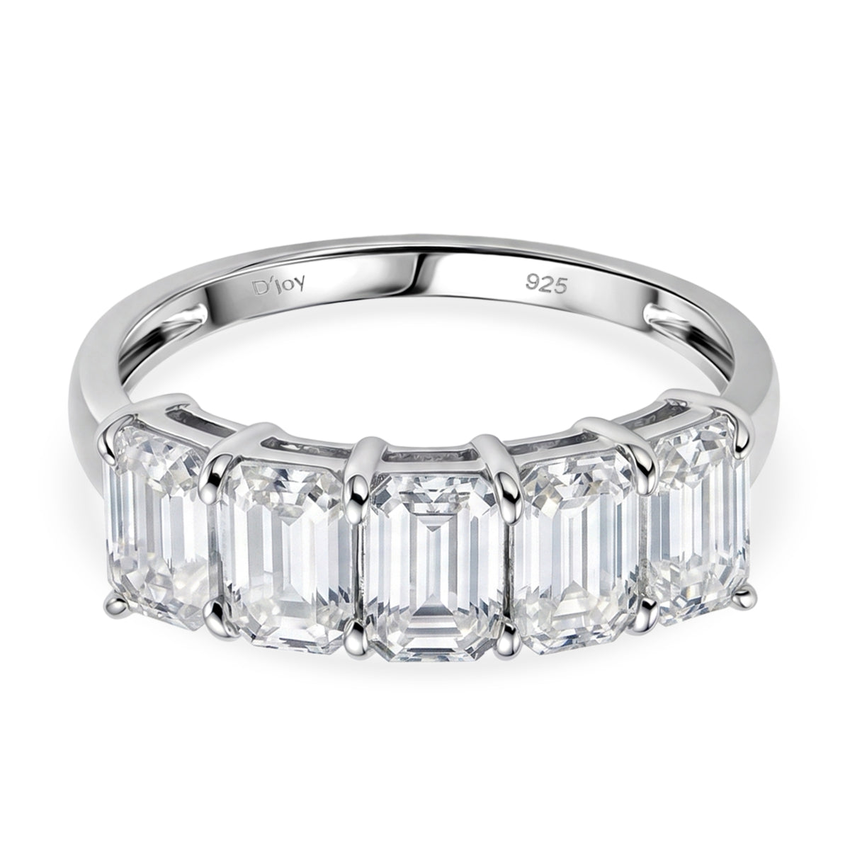 D'Joy - Moissanite Half Eternity Band Ring in Rhodium Overlay Sterling Silver 2.96 Ct. 8479137 0