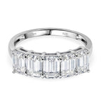 D'Joy - Moissanite Half Eternity Band Ring in Rhodium Overlay Sterling Silver 2.96 Ct._8479137