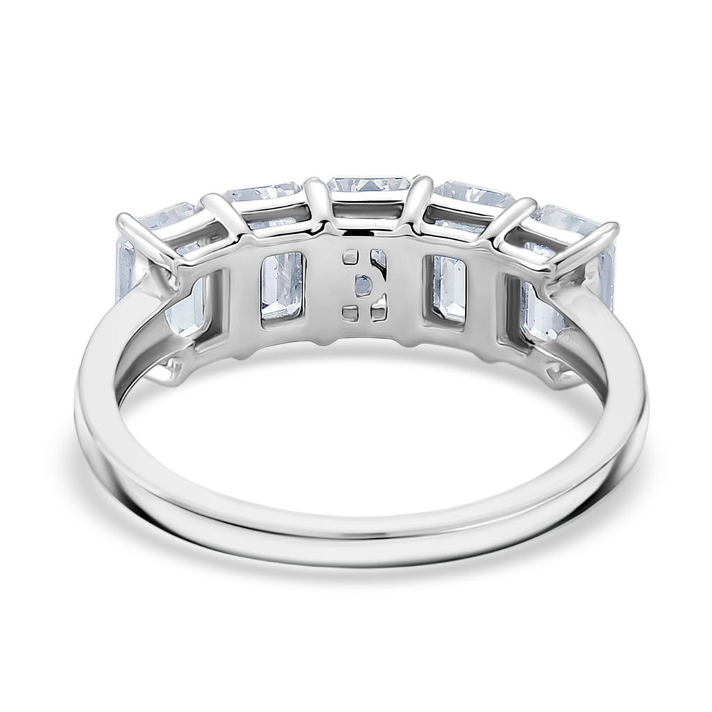 D'Joy - Moissanite Half Eternity Band Ring in Rhodium Overlay Sterling Silver 2.96 Ct._8479137_4