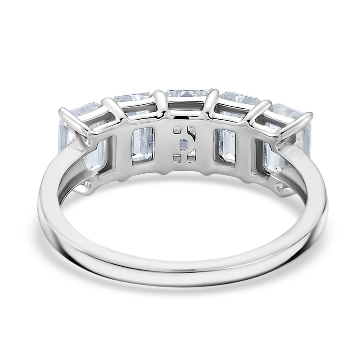 D'Joy - Moissanite Half Eternity Band Ring in Rhodium Overlay Sterling Silver 2.96 Ct. 8479137 5