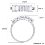 D'Joy - Moissanite Half Eternity Band Ring in Rhodium Overlay Sterling Silver 2.96 Ct._8479137_5