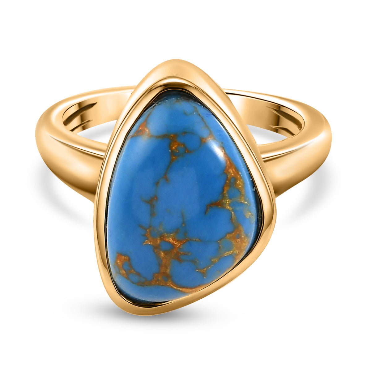 EverTrue - Blue Turquoise Ring in Yellow Gold Tone 5.90 Ct. 8479475 0