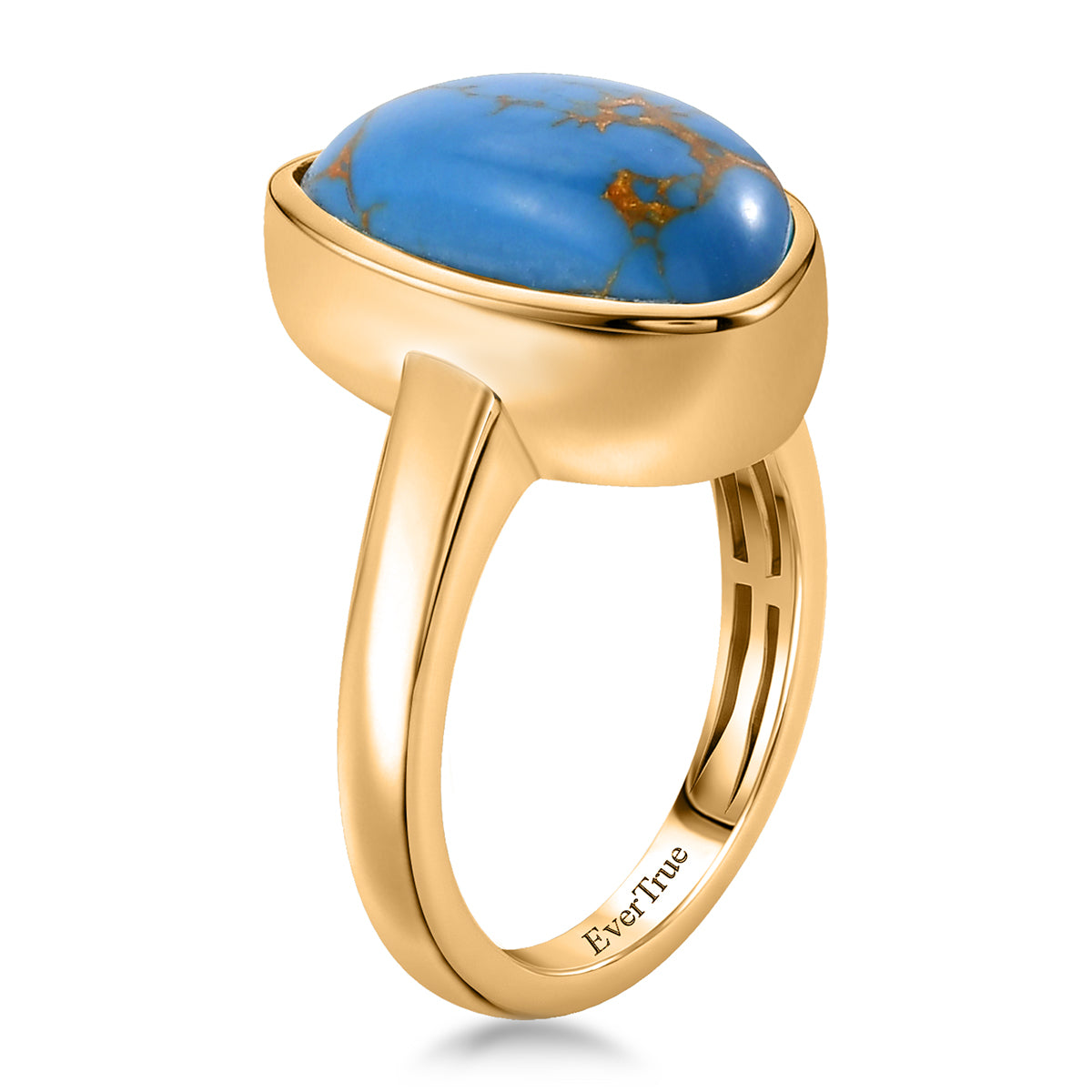 EverTrue - Blue Turquoise Ring in Yellow Gold Tone 5.90 Ct. 8479475 3