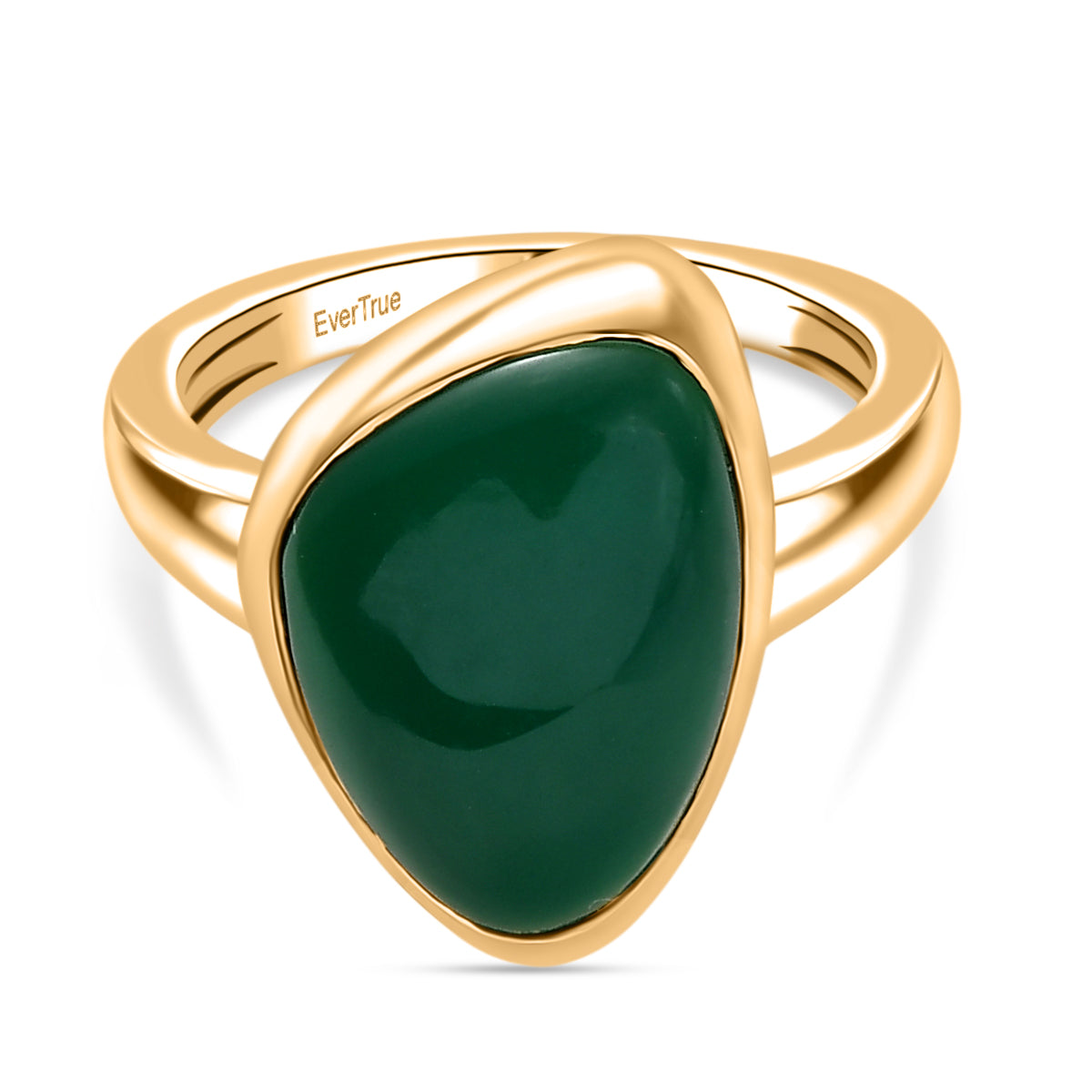 EverTrue Green Onyx Solitaire Ring in Yellow Gold Tone 6.94 Ct. 8479480 0