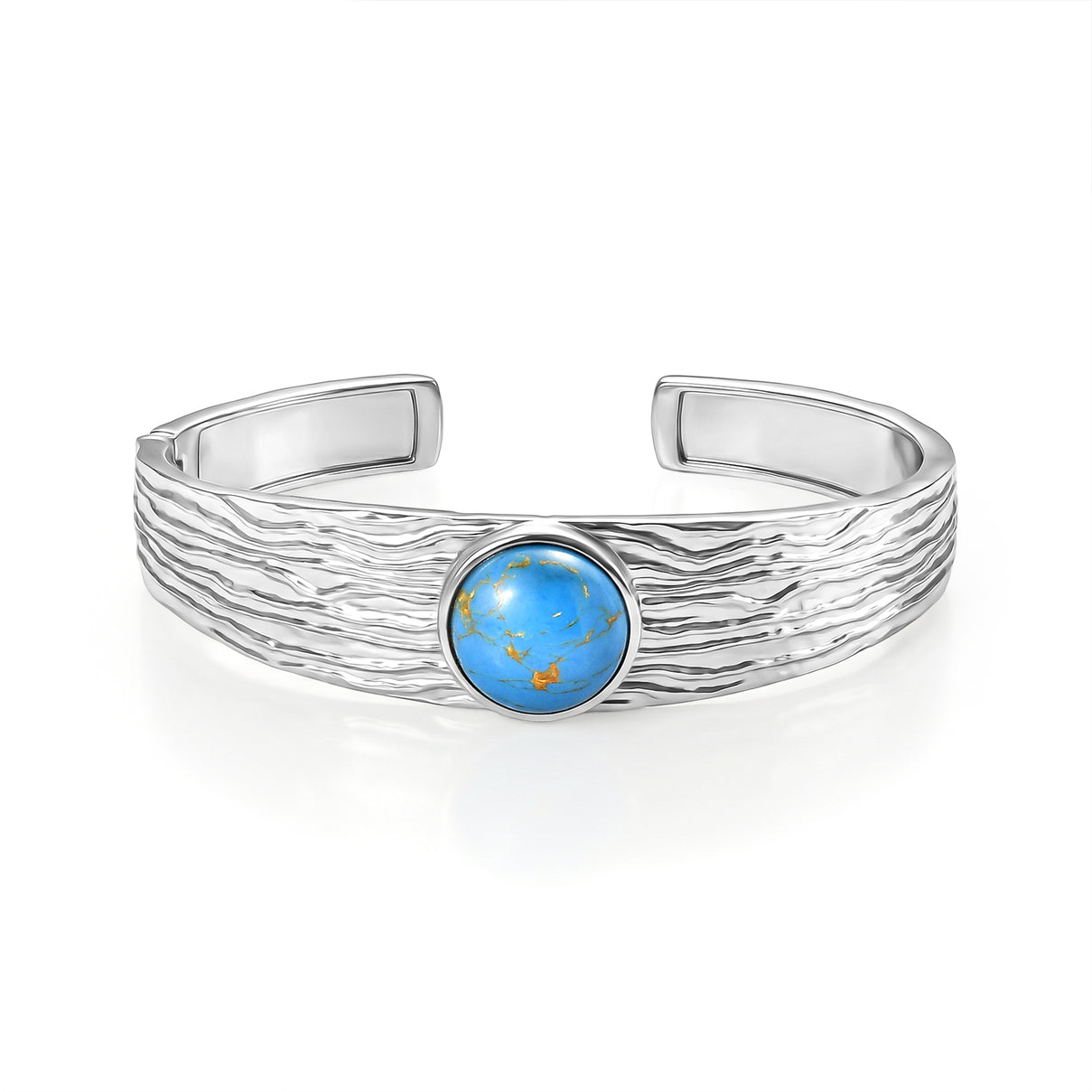 Blue Turquoise Cuff Bangle (Size - 7.5) 9.58 Ct. 8479504 0