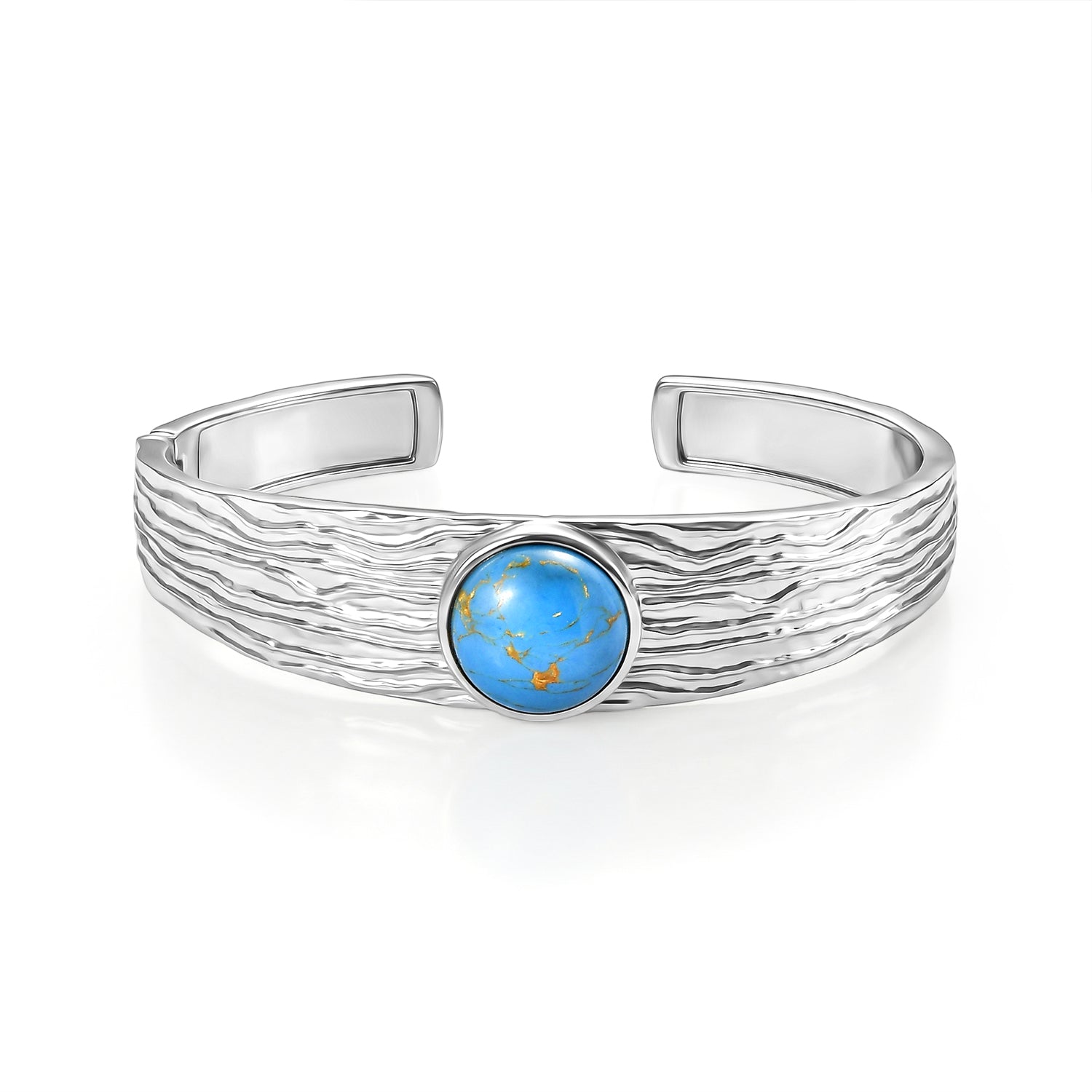 Blue Turquoise Cuff Bangle (Size - 7.5) 9.58 Ct. 8479504 0