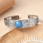 Blue Turquoise Cuff Bangle (Size - 7.5) 9.58 Ct._8479504_2