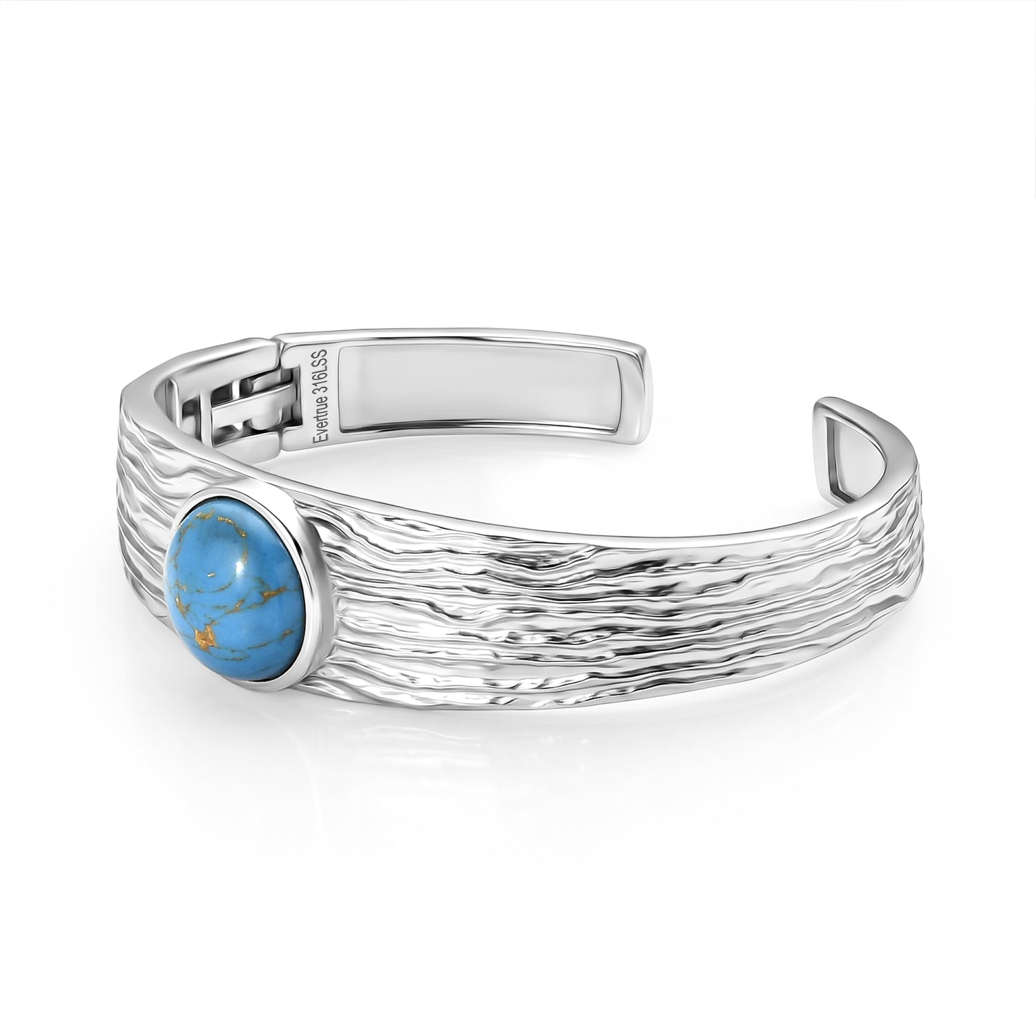 Blue Turquoise Cuff Bangle (Size - 7.5) 9.58 Ct. 8479504 3
