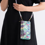 Set of 2 - Butterfly & Tropical Palm Print RFID Blocking Tote Bag & Cellphone Purse - Green & Multi_8479523_3