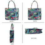 Set of 2 - Butterfly & Tropical Palm Print RFID Blocking Tote Bag & Cellphone Purse - Green & Multi_8479523_4