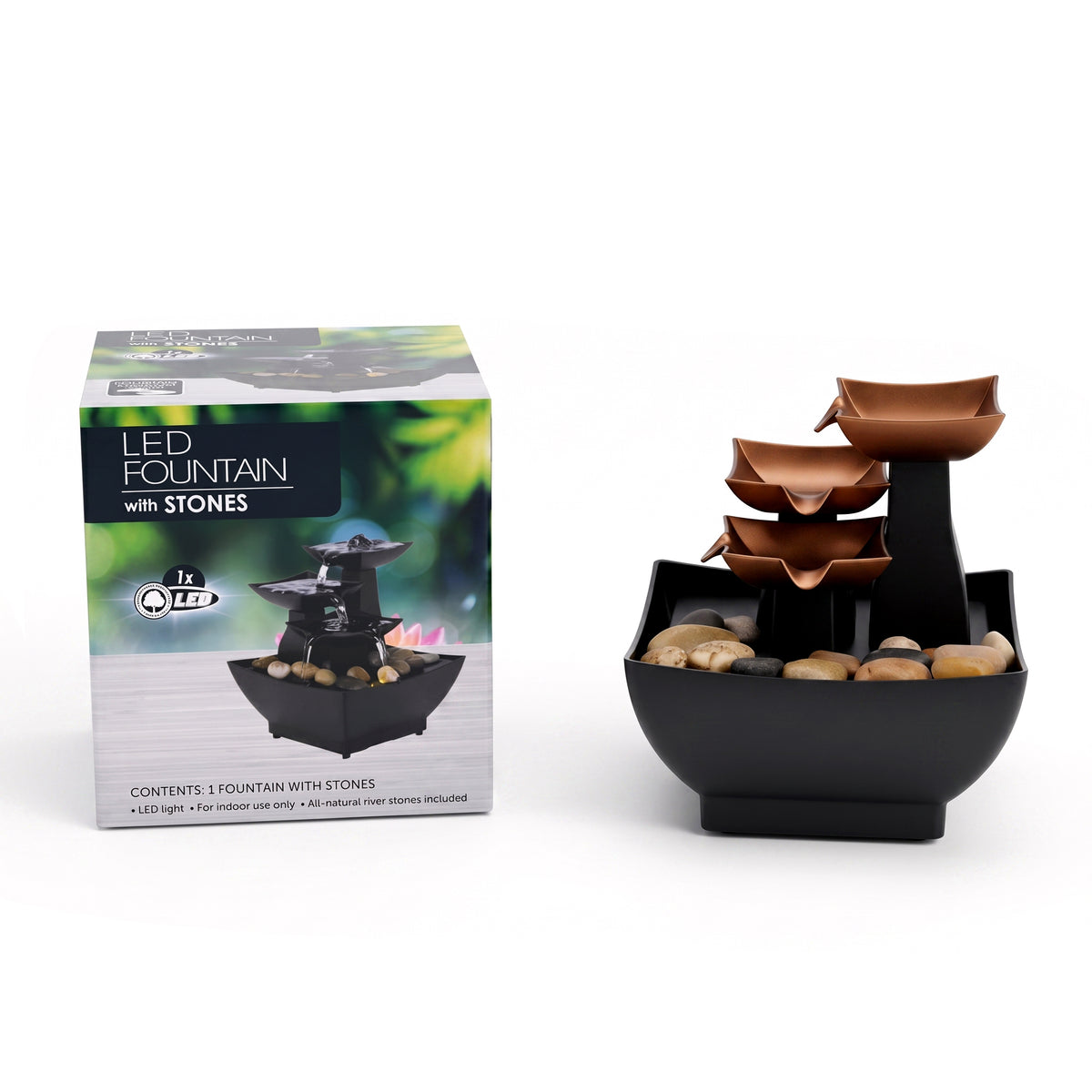Tiered Bowls Gentle Cascade Step Down Water Flow Fountain Tabletop Ornament (Size 12x13x12 cm) V32514204 0