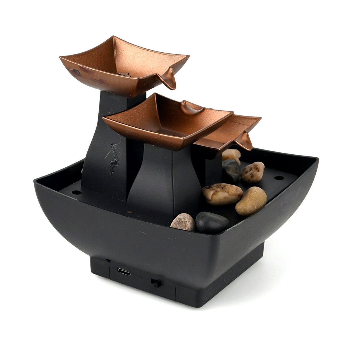 Tiered Bowls Gentle Cascade Step Down Water Flow Fountain Tabletop Ornament (Size 12x13x12 cm) V32514204 3