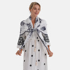 La Marey Embroidered Large Scarf (One Size) - White_8480063_2