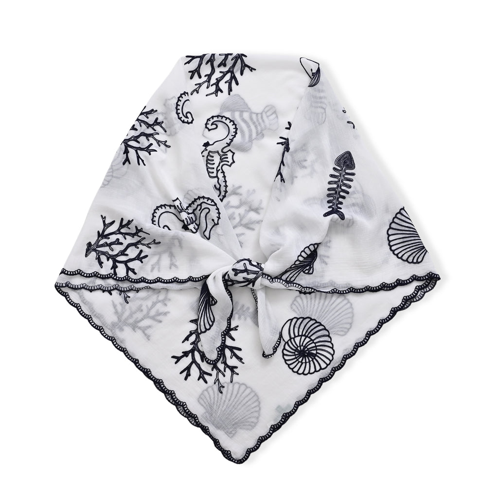 La Marey Embroidered Large Scarf (One Size) - White_8480063_6