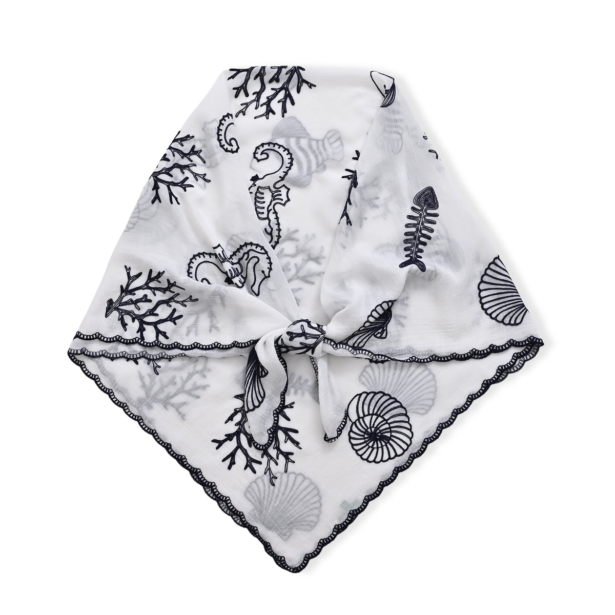 La Marey Embroidered Large Scarf (One Size) - White V32566857 7