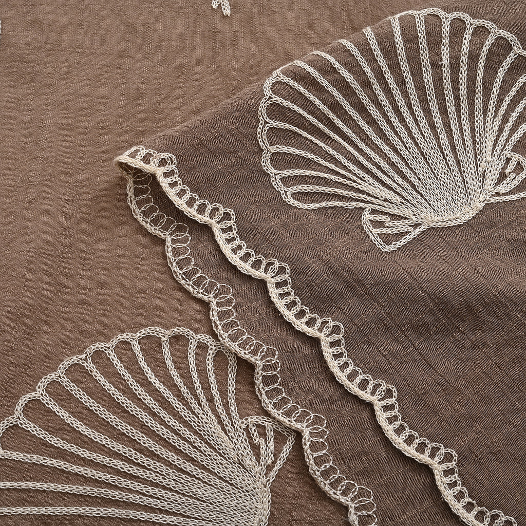 La Marey Embroidered Large Scarf (One Size) - Brown_8480119_7