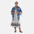 La Marey Embroidered Large Scarf (One Size) - Blue_8480120