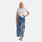 La Marey Embroidered Large Scarf (One Size) - Blue_8480120_3