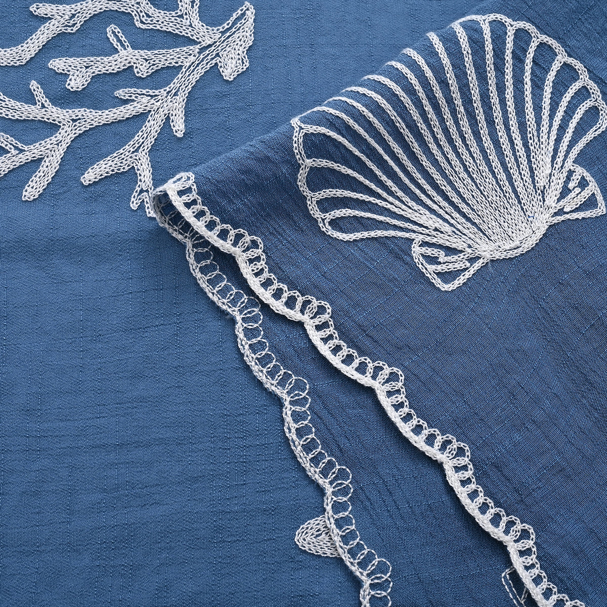 La Marey Embroidered Large Scarf (One Size) - Blue V32563814 8