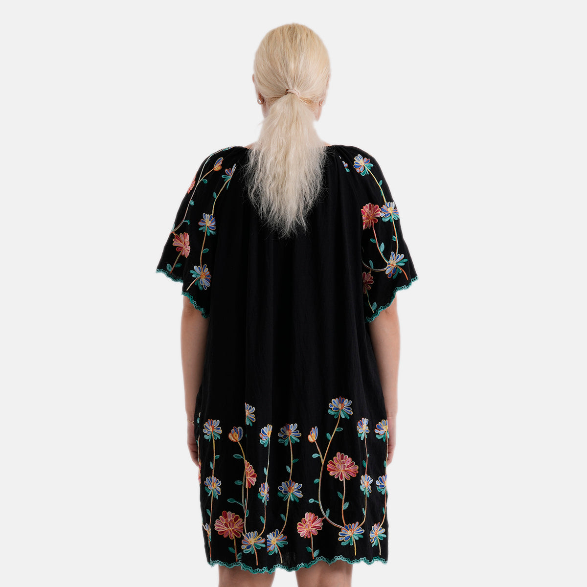 La Marey Embroidery Bohemian Tassel Dress (Size - S/M, 8-14) - Black V32529133 3
