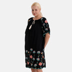 La Marey Embroidery Bohemian Tassel Dress (Size - S/M, 8-14) - Black_8480136_3