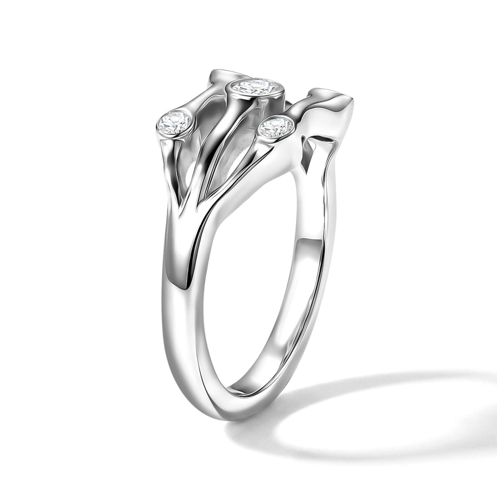 Lucy Q - Lab Grown Diamond Ring in Rhodium Overlay Sterling Silver 0.36 Ct._8480276_3