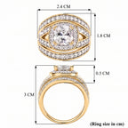 Cushion Cut White Cubic Zirconia Ring in Yellow Gold Tone_8480283_7