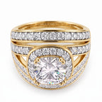 Cushion Cut White Cubic Zirconia Ring in Yellow Gold Tone_8480288